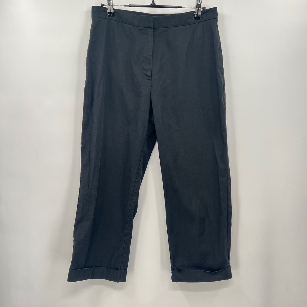 Lauren Ralph Lauren 8P Cropped Trousers Womens Black Cuffed Straight Leg Pants‎